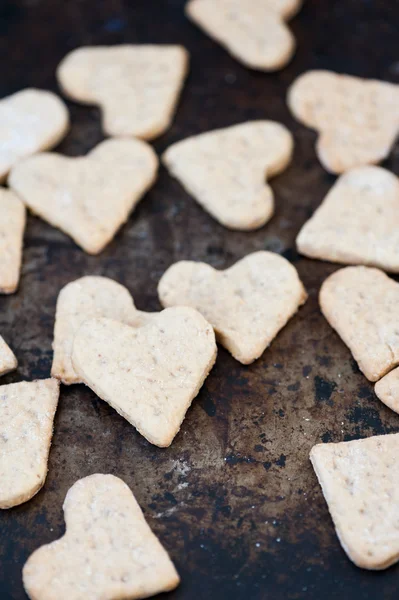 Biscoitos em forma de coração — Fotografia de Stock