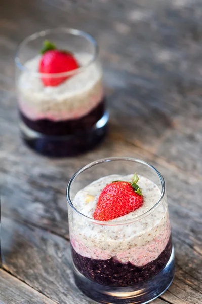 Chia seeds pudding — Stock Photo, Image