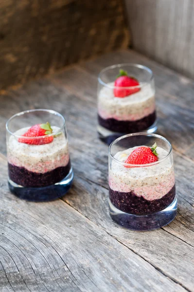 Chia seeds pudding — Stock Photo, Image