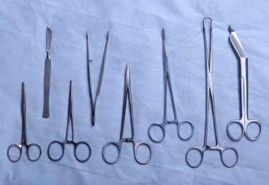 Doktor mavi masada için tıbbi aygıtlar