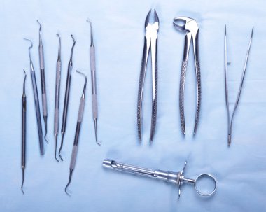 Doktor mavi masada için tıbbi aygıtlar