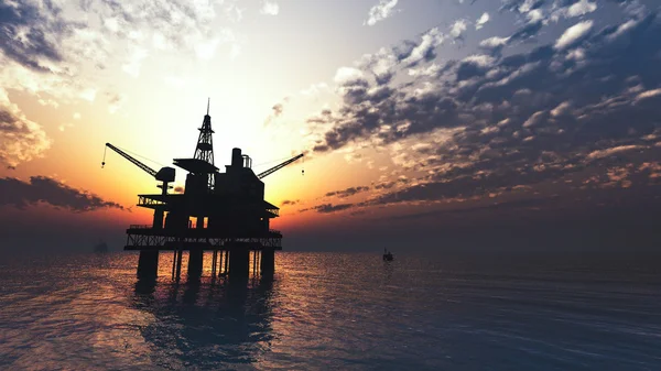 Oil drill rig platform on the sea — Stock Photo, Image