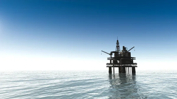 Ölplattform auf dem Meer — Stockfoto