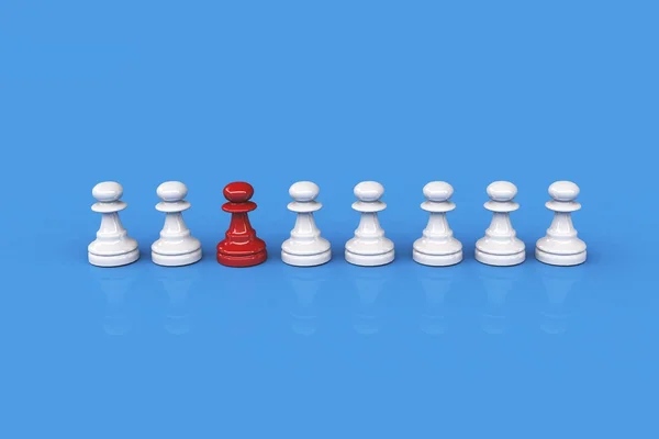 체스 그림, 비즈니스 컨셉 전략, 리더십, 팀 및 성공 3d 렌더링 — 스톡 사진