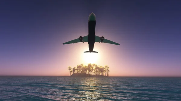 Avión volando en el cielo —  Fotos de Stock