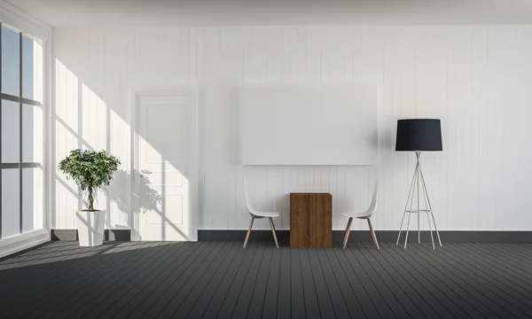 Working meeting room with white photo frame — Stock Photo, Image