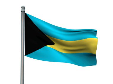 Ulus bayrak beyaz arka planda 3d render