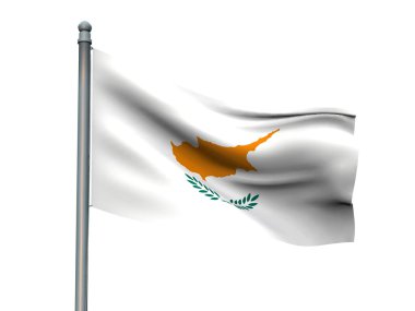 Ulus bayrak beyaz arka planda 3d render