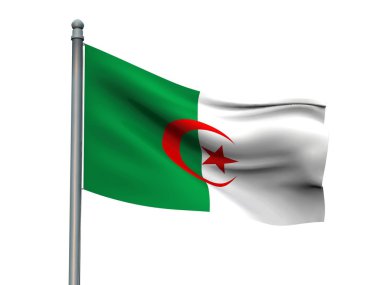 Ulus bayrak beyaz arka planda 3d render