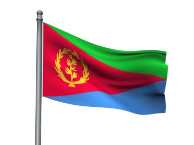 Ulus bayrak beyaz arka planda 3d render