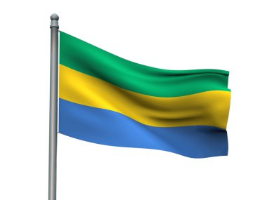 Ulus bayrak beyaz arka planda 3d render