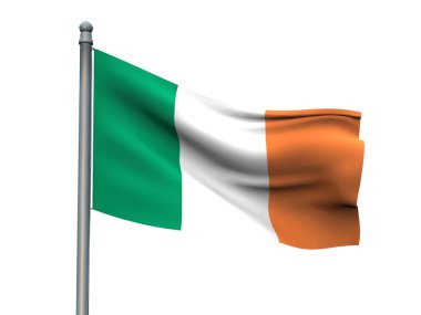 Ulus bayrak beyaz arka planda 3d render