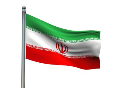 Ulus bayrak beyaz arka planda 3d render