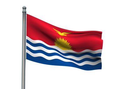 Ulus bayrak beyaz arka planda 3d render