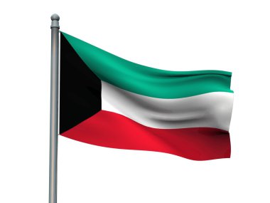 Ulus bayrak beyaz arka planda 3d render