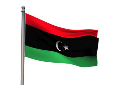 Ulus bayrak beyaz arka planda 3d render