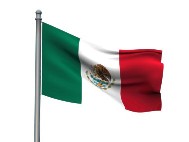 Ulus bayrak beyaz arka planda 3d render