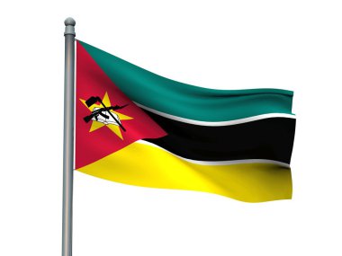 Ulus bayrak beyaz arka planda 3d render