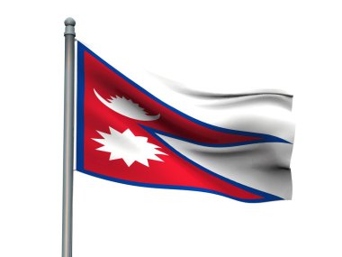 Ulus bayrak beyaz arka planda 3d render