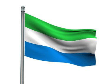 Ulus bayrak beyaz arka planda 3d render