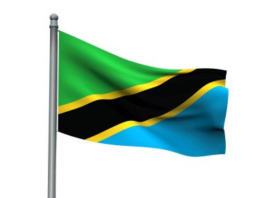 Ulus bayrak beyaz arka planda 3d render