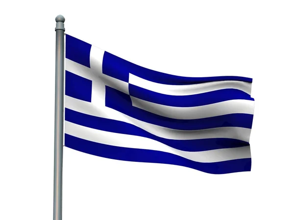 Nationens flagga på vit bakgrund 3d-rendering — Stockfoto