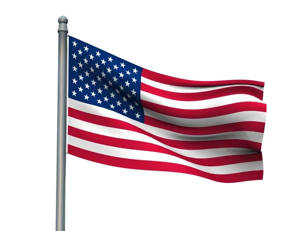 白い背景 3 d レンダリングの上国旗 — ストック写真