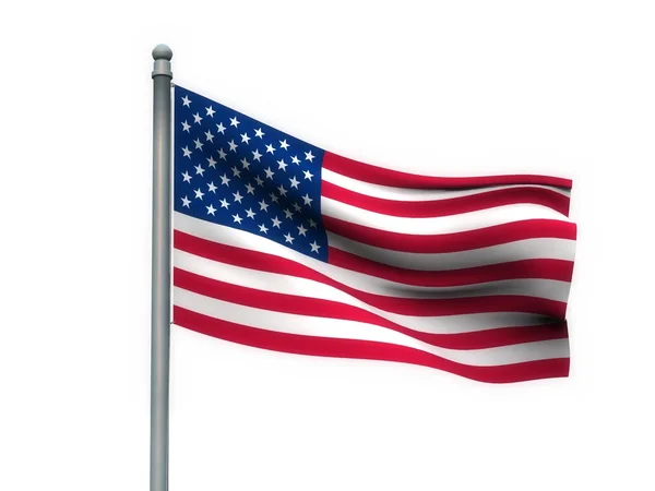 白い背景 3 d レンダリングの上国旗 — ストック写真