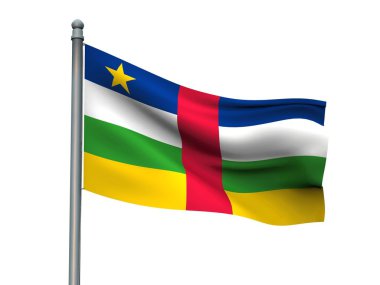 Ulus bayrak beyaz arka planda 3d render