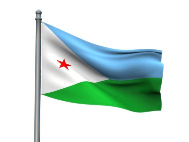 Ulus bayrak beyaz arka planda 3d render