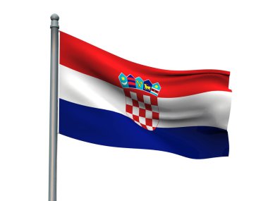 Ulus bayrak beyaz arka planda 3d render