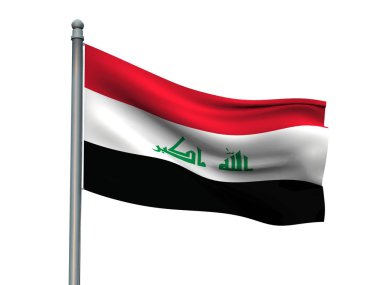 Ulus bayrak beyaz arka planda 3d render