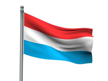 Ulus bayrak beyaz arka planda 3d render