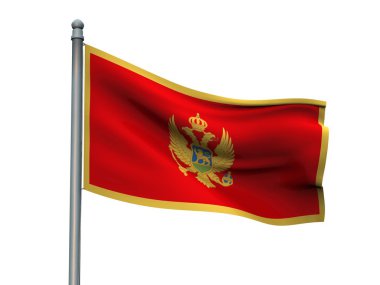 Ulus bayrak beyaz arka planda 3d render