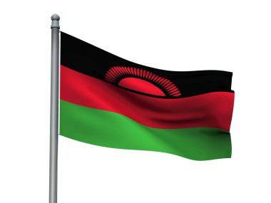 Ulus bayrak beyaz arka planda 3d render