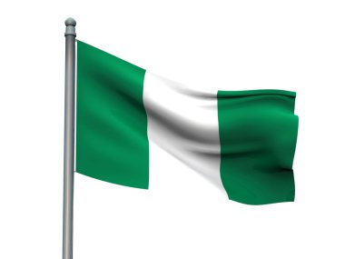 Ulus bayrak beyaz arka planda 3d render