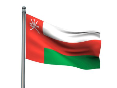 Ulus bayrak beyaz arka planda 3d render