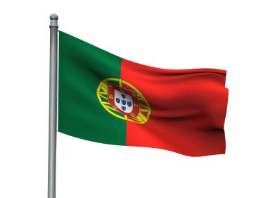 Ulus bayrak beyaz arka planda 3d render