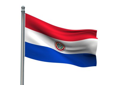 Ulus bayrak beyaz arka planda 3d render