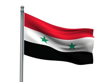 Ulus bayrak beyaz arka planda 3d render