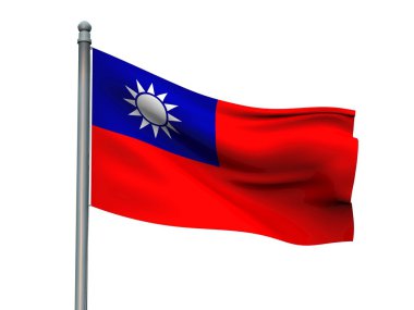 Ulus bayrak beyaz arka planda 3d render