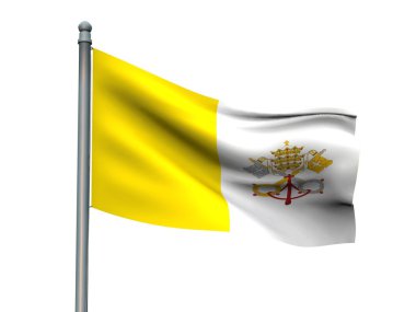 Ulus bayrak beyaz arka planda 3d render