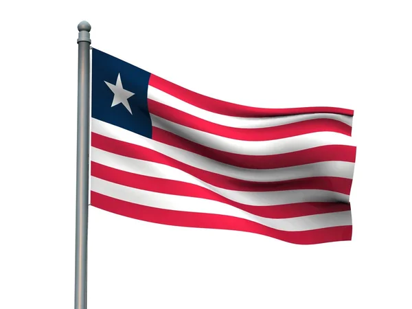 Nationens flagga på vit bakgrund 3d-rendering — Stockfoto