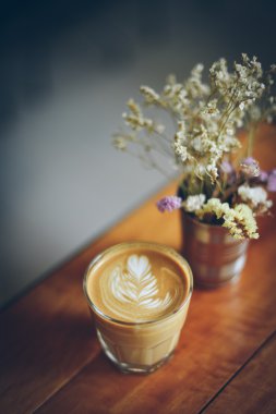 kahve latte sanat kafe vintage renk tonu