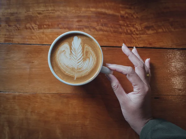 Kaffee-Latte-Kunst im Café — Stockfoto