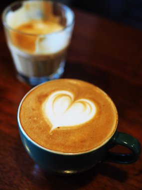 kahve latte sanat kafe vintage renk tonu