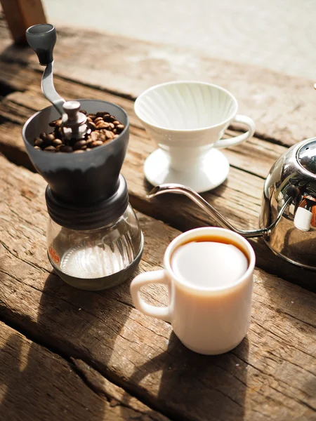 Ensemble de café goutte à goutte — Photo