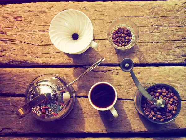 Zestaw do kawy kroplówki — Zdjęcie stockowe