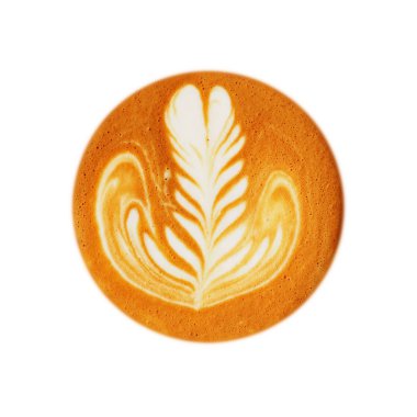Latte sanat kahve izole beyaz arka plan