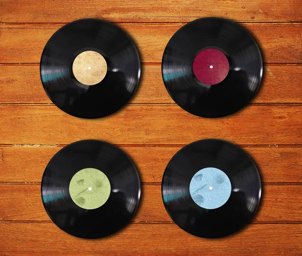 Records on the wood desk — Stock Photo, Image